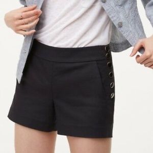 LOFT Riviera Sailor Shorts Black Button Sides Sz 6